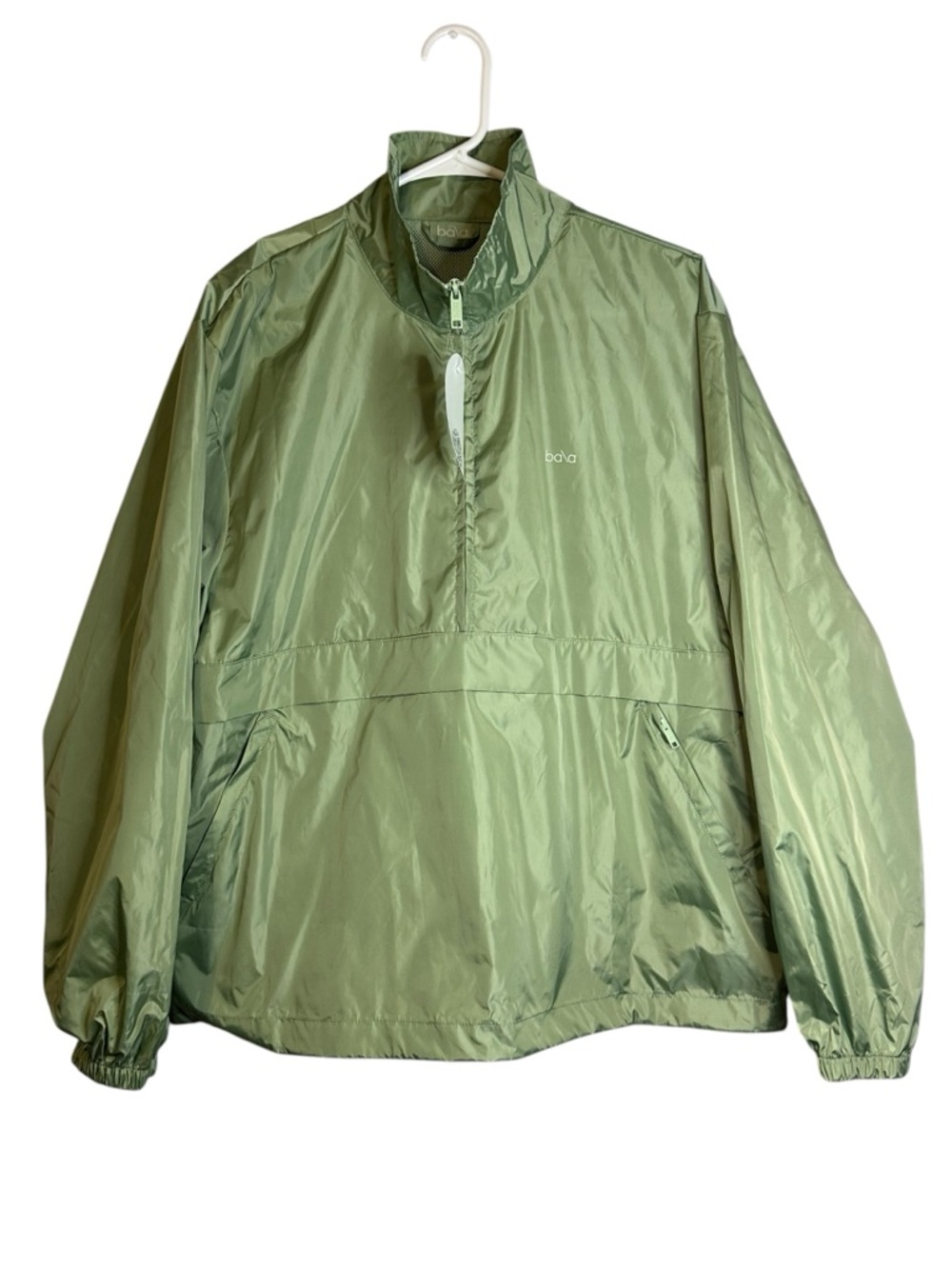 Bala Packable Half Zip Windbreaker Jacket Lightweight Hiking Travel Green NWT